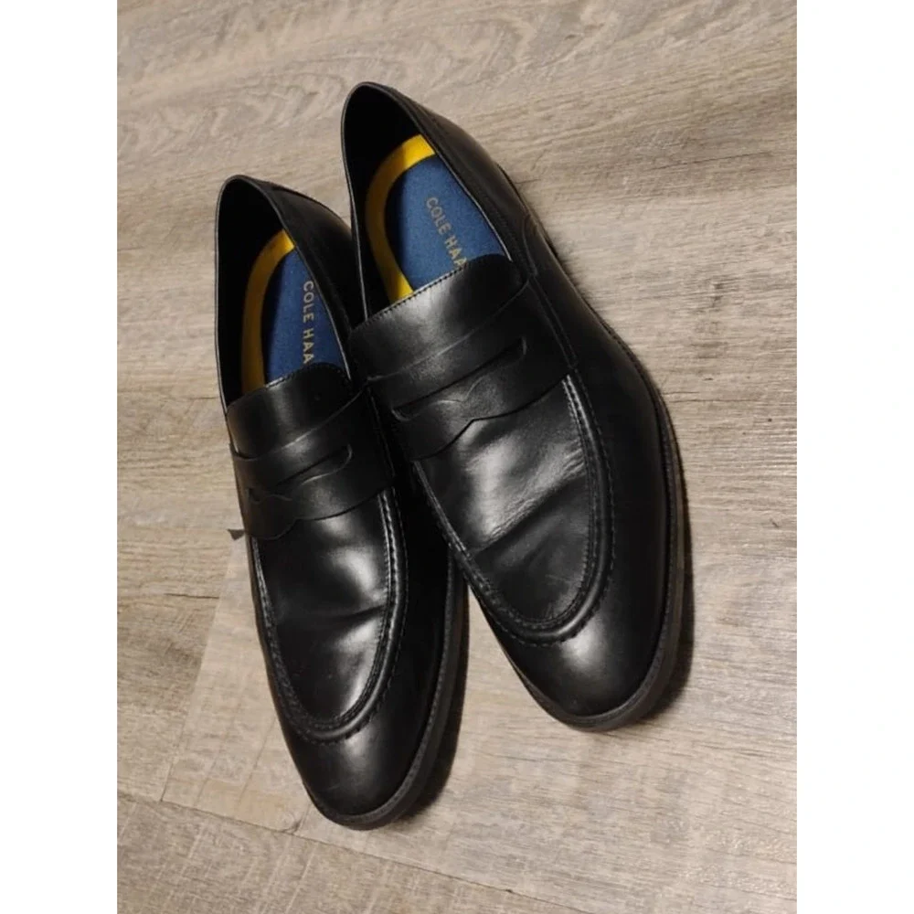 Cole Haan Warner Grand Penny Loafer Black Leather Size 13M C33223